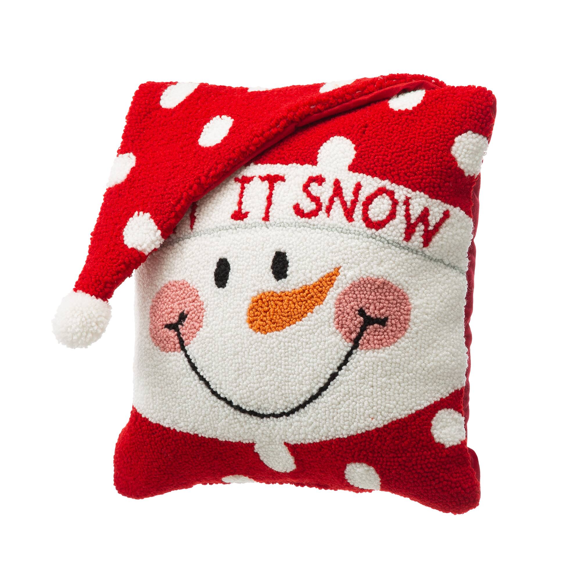 Glitzhome® Hooked 3D Snowman Pillow Set